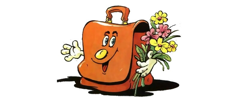 портфель с цветами