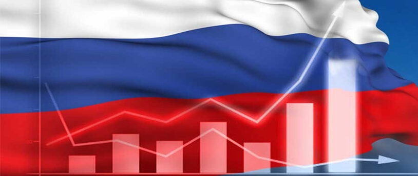 флаг России и график