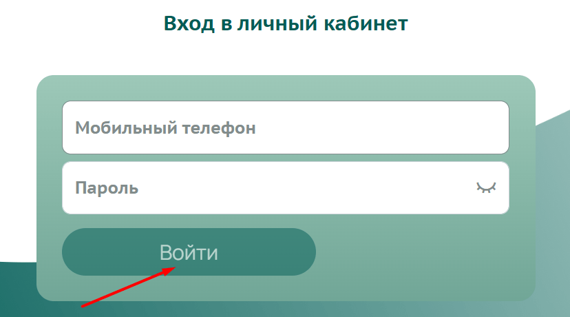Скриншот окна входа в личный кабинет с сайта finters-zaem.ru