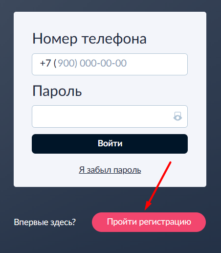 Скриншот формы с кнопкой Пройти регистрацию с сайта budgett.ru