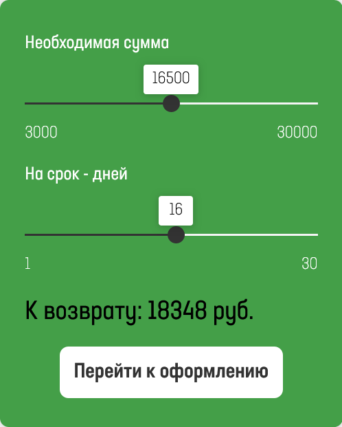 Скриншот Кредитный калькулятор с сайта zaimi35.ru