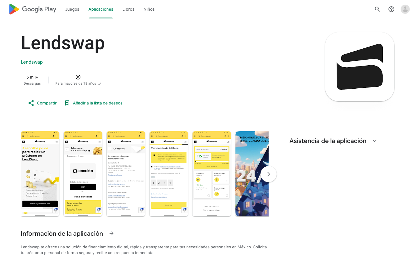 Aplicación de LendSwap en Google Play