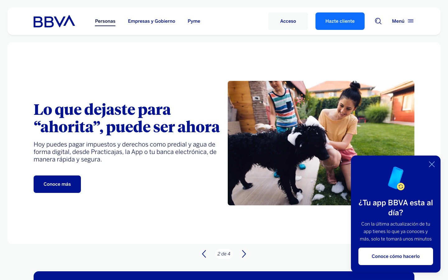 Interfaz oficial de BBVA México