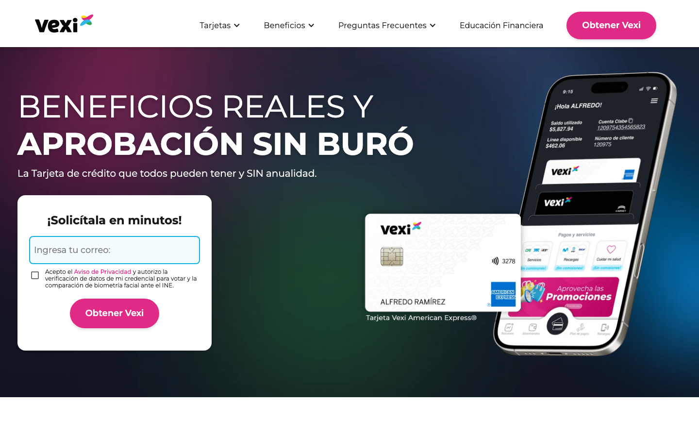 Interfaz oficial de Vexi