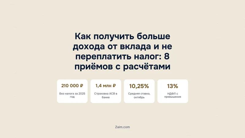 Как получить больше дохода от вклада и не переплатить налог: 8 приёмов с расчётами