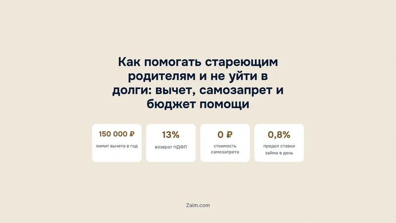 Как помогать стареющим родителям и не уйти в долги: вычет, самозапрет и бюджет помощи