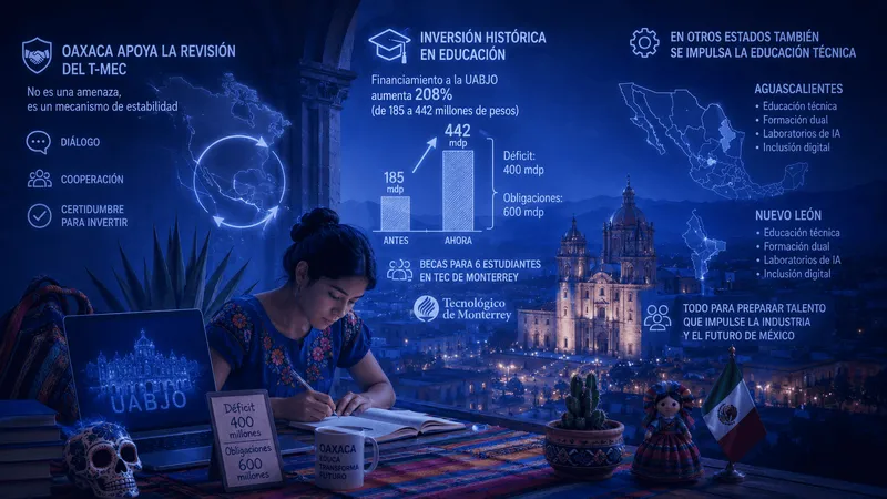 Oaxaca respalda la revisión del T-MEC y destina inversión histórica a educación superior