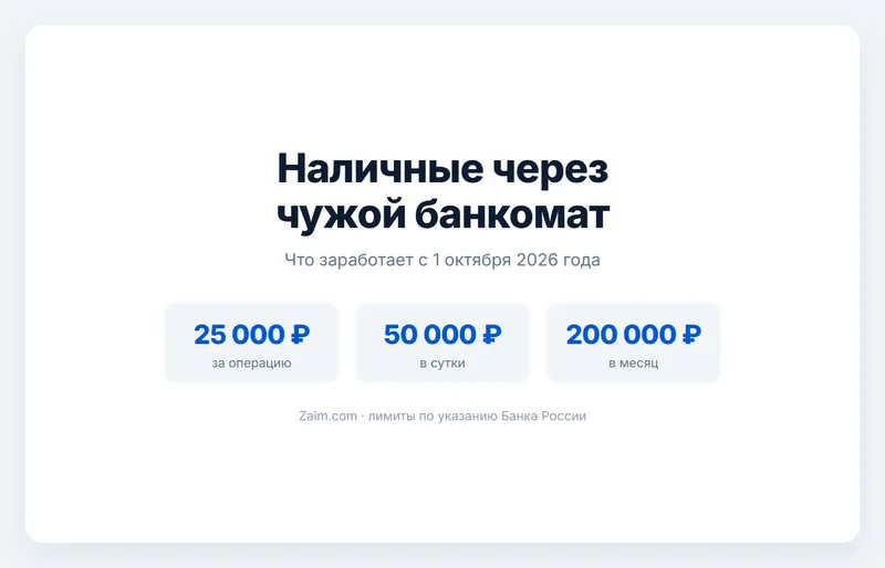 Внесение наличных через банкомат с 1 октября 2026 года: что изменится