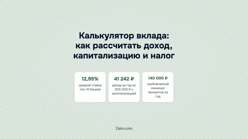 Калькулятор вклада: как рассчитать доход, капитализацию и налог