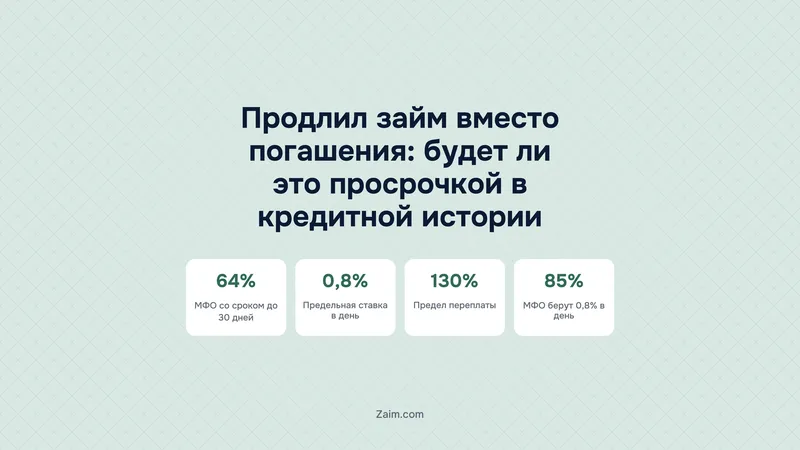 Продлил займ вместо погашения: будет ли это просрочкой в кредитной истории