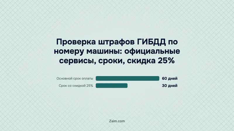 Проверка штрафов ГИБДД по номеру машины: официальные сервисы, сроки, скидка 25%