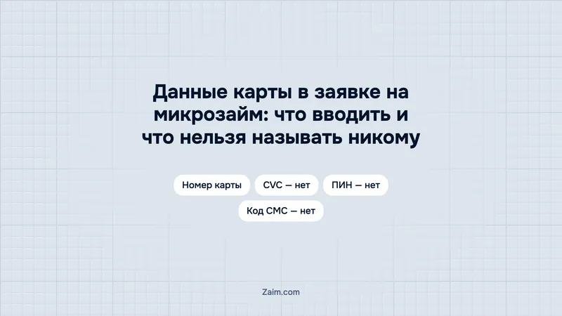 Данные карты в заявке на микрозайм: что вводить и что нельзя называть никому