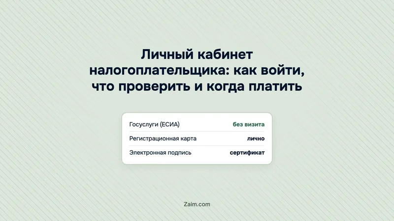 Личный кабинет налогоплательщика: как войти, что проверить и когда платить