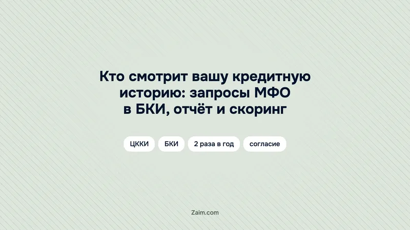 Кто смотрит вашу кредитную историю: запросы МФО в БКИ, отчёт и скоринг