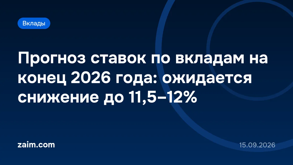 Прогноз ставок по вкладам на конец 2026 года: ожидается снижение до 11,5–12%
