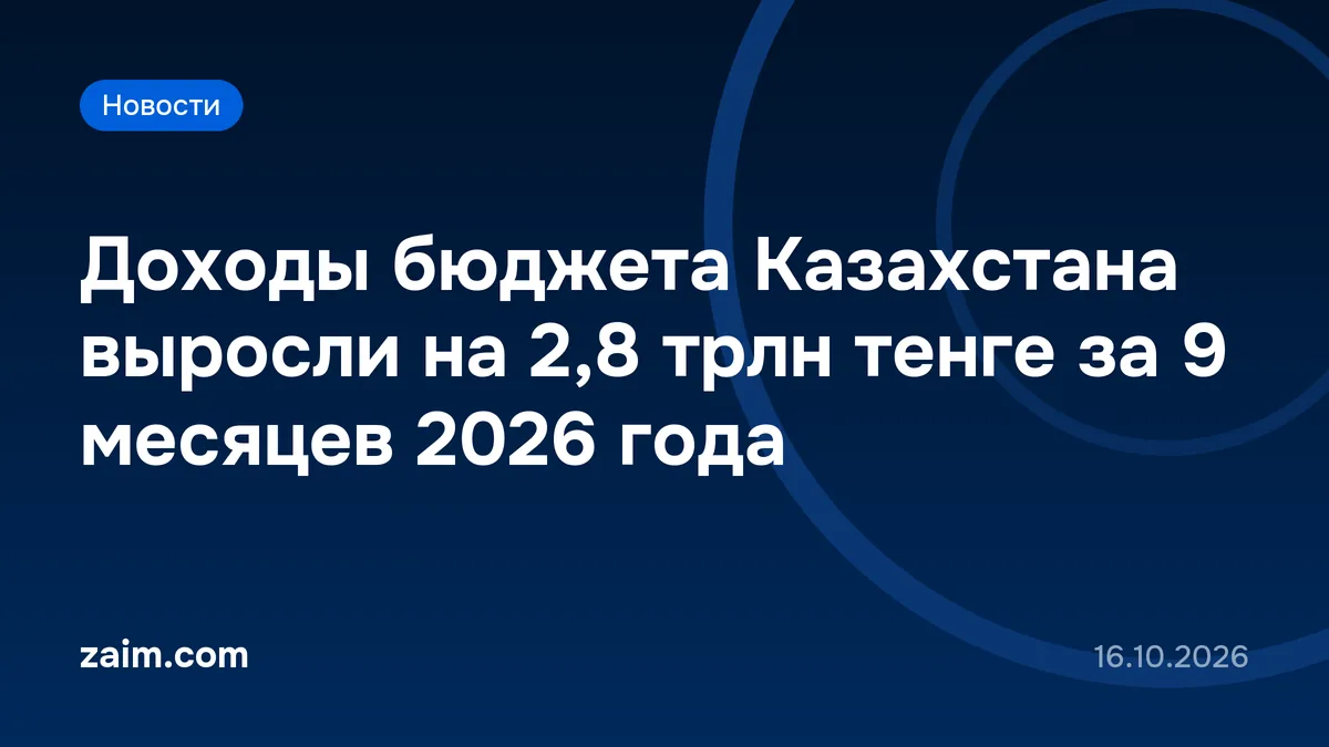 Доходы бюджета Казахстана выросли на 2,8 трлн тенге за 9 месяцев 2026 года