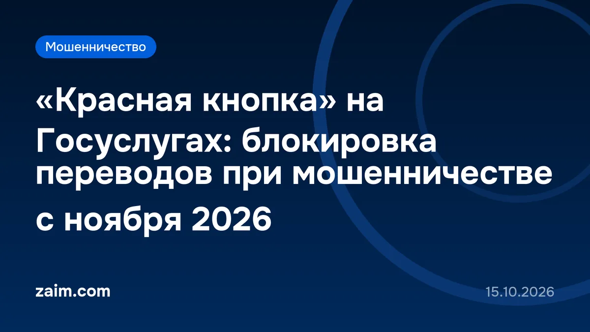 «Красная кнопка» на Госуслугах: блокировка переводов при мошенничестве с ноября 2026