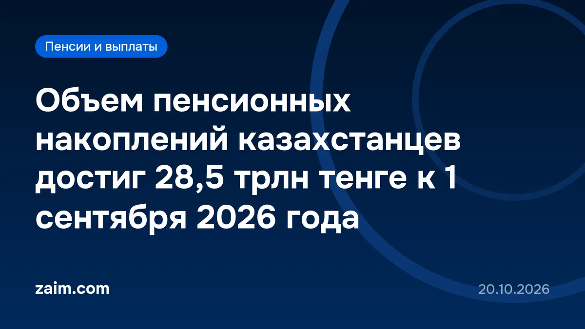 Объем пенсионных накоплений казахстанцев достиг 28,5 трлн тенге к 1 сентября 2026 года