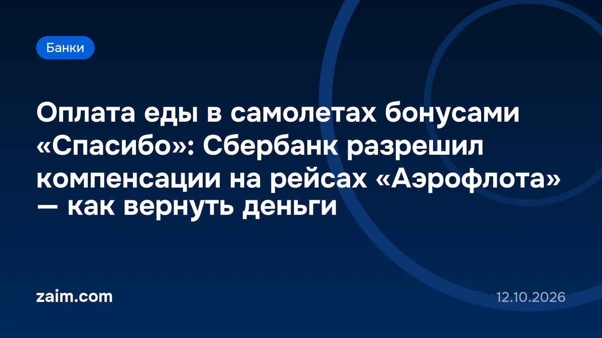 Оплата еды в самолетах бонусами «Спасибо»: Сбербанк разрешил компенсации на рейсах «Аэрофлота» — как вернуть деньги