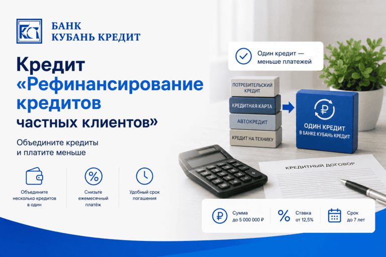 Кредит «Рефинансирование кредитов частных клиентов»