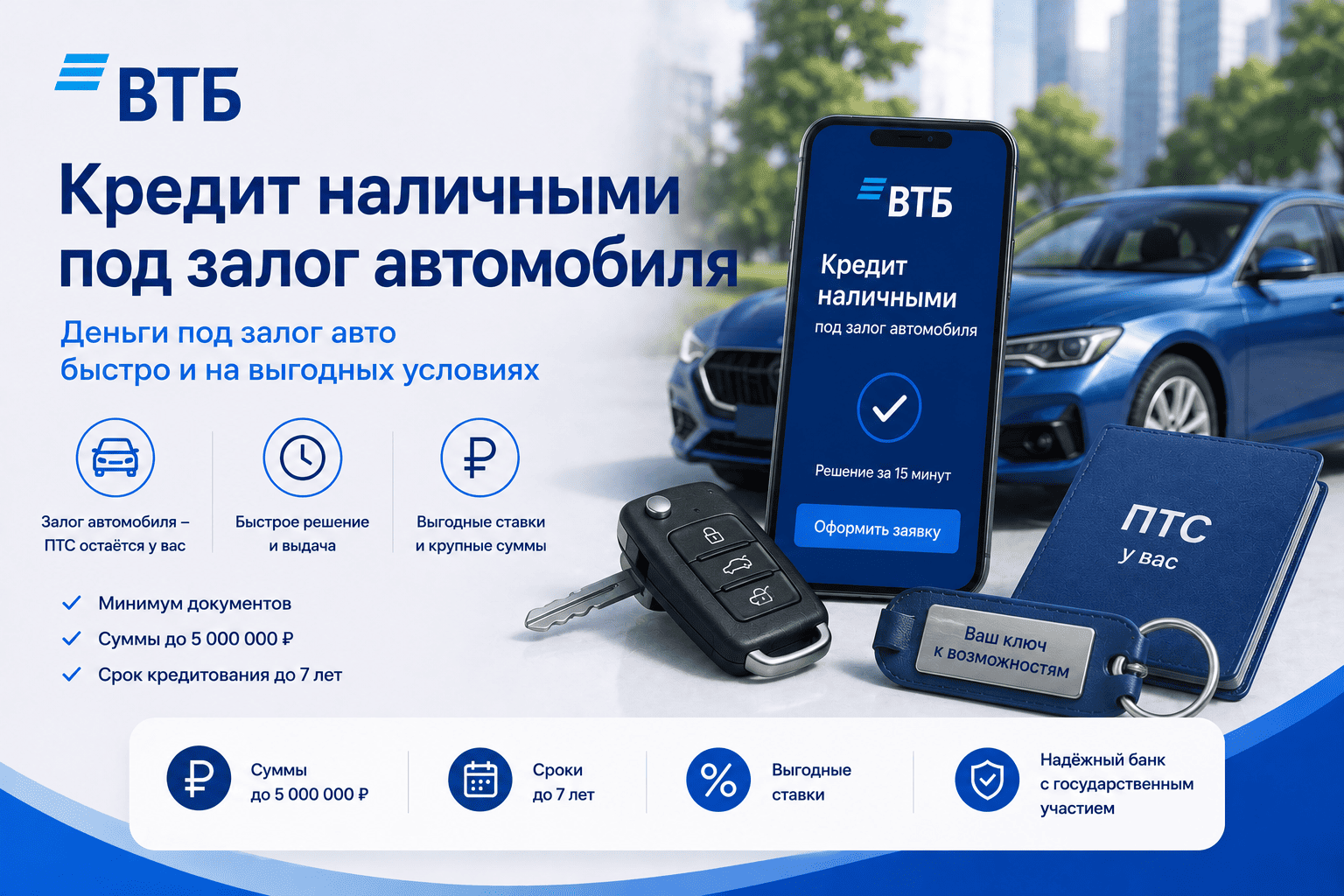 Кредит наличными под залог автомобиля